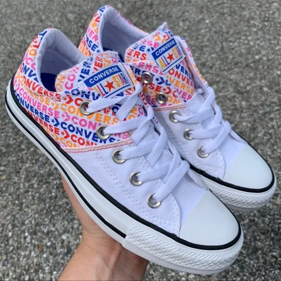 Converse CTAS Ox Madison White Multicolor Rainbow Sneakers New - Picture 2 of 7